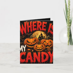 Onde Está Meu Doce Convite Dobrável de Halloween