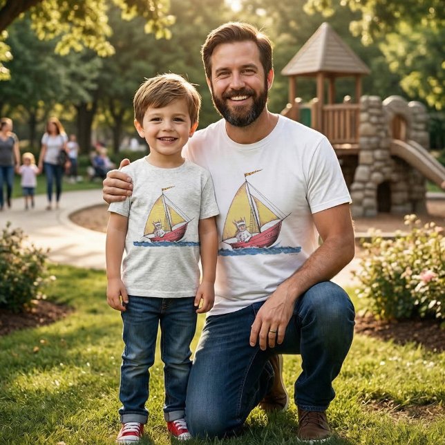 Onde estão as coisas selvagens | Máx. de navegação (Generated image of father and son wearing t-shirts)