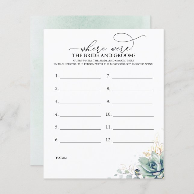 Onde Estava O Jogo De Fotografias De BRIDE E GROOM (Frente/Verso)