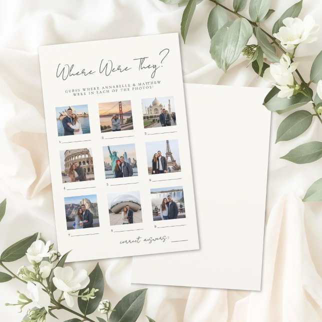 Onde Estavam Jogo de Chá de Noiva (Where Were They Bridal Shower Game )