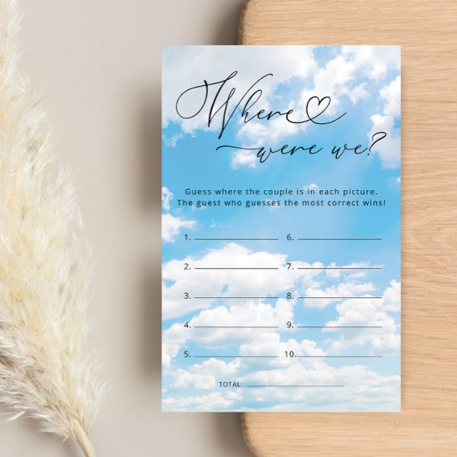 Onde estávamos no jogo de Chá de panela Cloud 9 (Criador carregado)