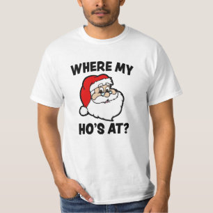 Onde meu Ho na camisa engraçada do papai noel do