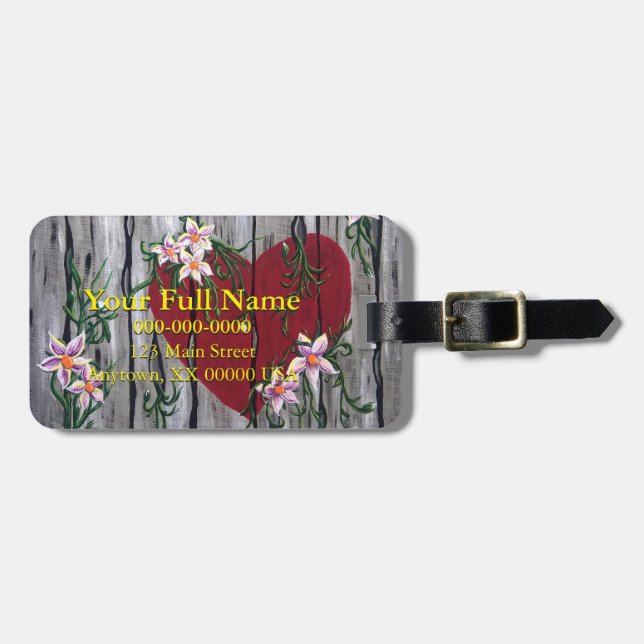 Onde O Amor Cresce A Etiqueta De Bagagem Personali (Frente Horizontal)