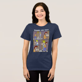 Onde Você Está? Camiseta negra de três blendas