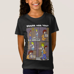 Onde Você Está? Camiseta Negra Menina