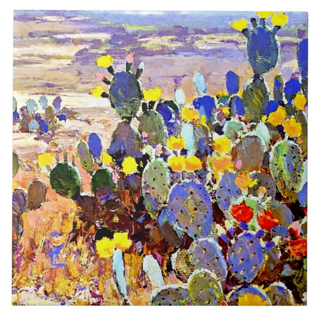 Onderdonk - Com Cactos, pintura de arte (Frente)