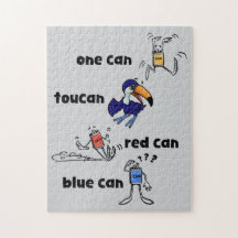 One Can Toucan Vermelho Can Azul Can Quebra-Cabeça