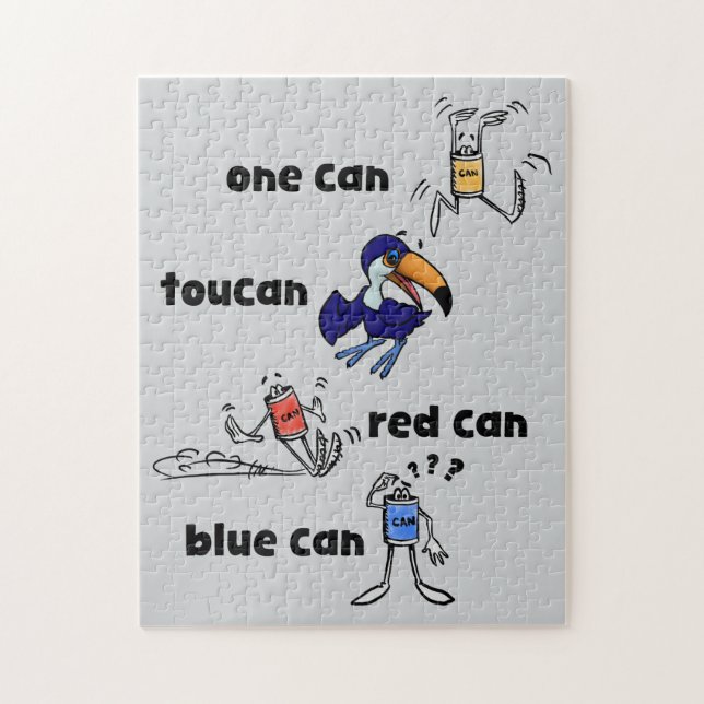 One Can Toucan Vermelho Can Azul Can Quebra-Cabeça (Vertical)
