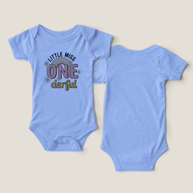 ONE-DERFUL 1st Birthday Tri-Blend Bodysuit (Design Frente e Verso)