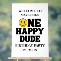 One Happy Dude Boy's Retro 1st Birthday 