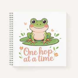 One Hop at a Time | Frog on Lily Pad Notebook