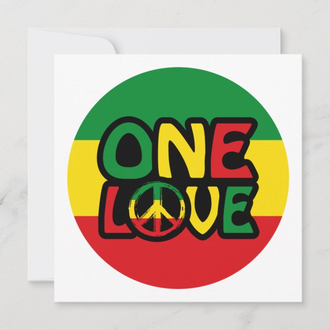 One Love, Reggae design com cores reggae (Frente)
