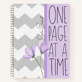 One Page at a Time – Motivational Lavender Floral