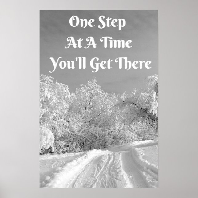 "One Step" Inspirational Wall Art Poster (Frente)