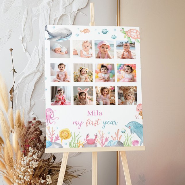 Oneder The Sea Birthday 12 Foto Milestone Poster (Criador carregado)