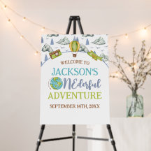 Onederful Adventure 1st Birthday Welcome Sign