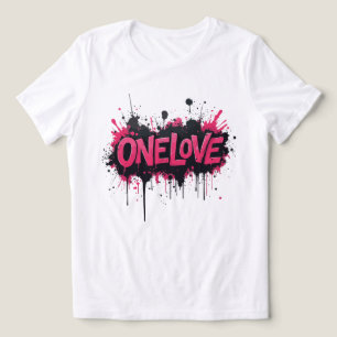 "ONELOVE" rosa quente do grafite