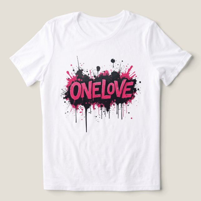 "ONELOVE" rosa quente do grafite (Design frontal)