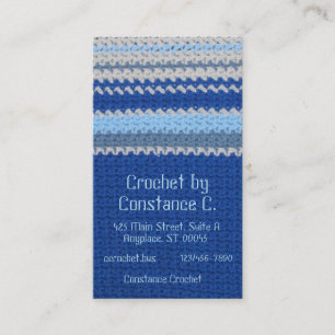 Ônibus. Cartão - Crochet de Stripe Azul e Branco