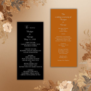 ônix preto moderno programa de casamento vintage d