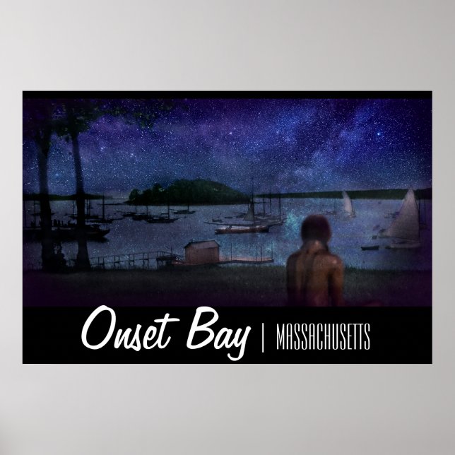 Onset Bay Night Poster - 36" x 24" (Frente)
