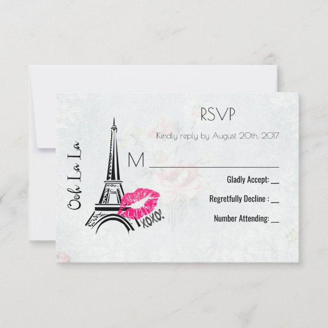 Ooh La La Paris Eiffel Tower Vintage RSVP (Frente)