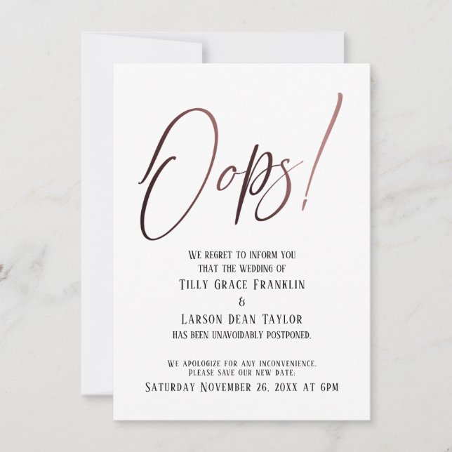 Oops! Anúncio de casamento encantado (Frente)