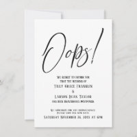 Oops! Cartão Simples Encantado De Casamento Encant