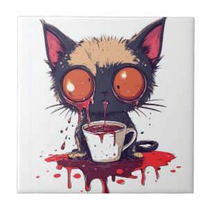 Oopsy Meow Gato Kawaii Triste Amante do Café