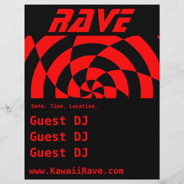 Op Art Rave Custom Flyer (Frente)