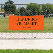 Op Maat Oranje Vrijmarkt-faixa | Texto preto -