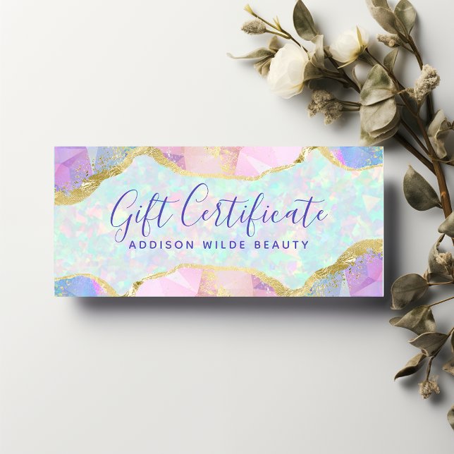 Opal Gemstone Pastel Iridescent Gift Certificate (Criador carregado)