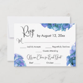 Opção de Menu de Caligrafia com RSVP de Hortênsia