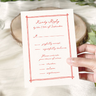 Opção de Menu Desenho de Mão Whimsical Wedsvp