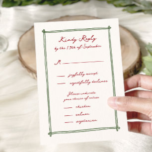 Opção de Menu Desenho de Mão Whimsical Wedsvp