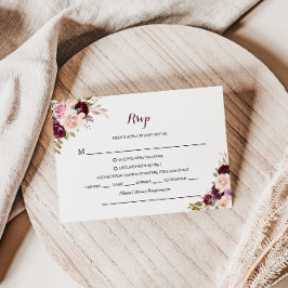 Opção De Menu Floral Rsvp Floral Do Verde Blush Bu