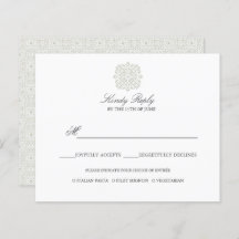 Opção de menu RESPOSTA DE WEDDING elegante para Az