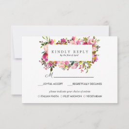 Opção de RSVP de RSVP de Resposta de Casamento de 