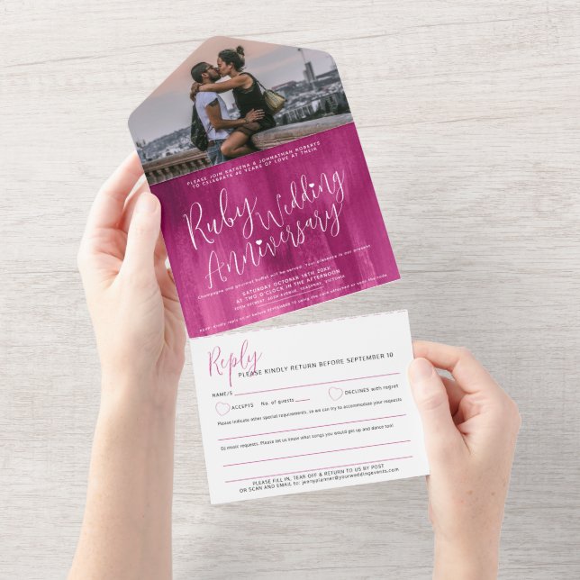 Opção de solicitação de música RSVP Ruby Wedding 4 (Tearaway)