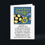 Opção Personalizar Cartão de Saudação Hanukkah<br><div class="desc">Cartão Saudável de 7" x 5" para Chanucá ou Chanukah. Um cartão humorístico para qualquer um. Opção de personalização pronta se você estiver!</div>