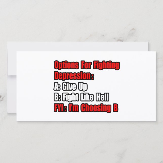 Opções de combate à depressão (Frente)