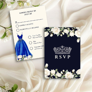Opções de Menu Azul de Vestido de Princesa Quincea