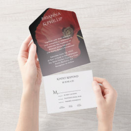 Opções de menu Elegante Red Poppy l no Casamento R