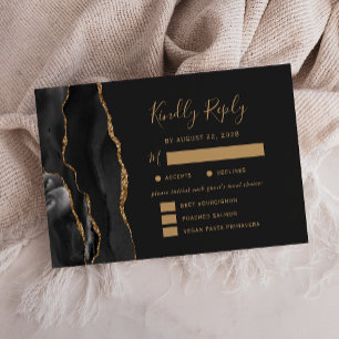 Opções de Refeição Ágata Ouro Preto RSVP Casamento