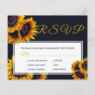 Opções de refeição de casamento com girassóis dent