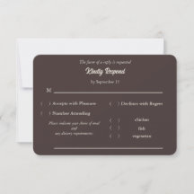 Opções de Refeição para RSVP de Casamento Marrom C