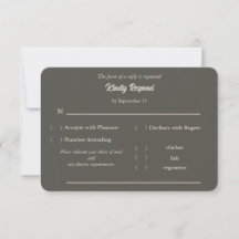Opções de Refeição para RSVP de Casamento Marrom E