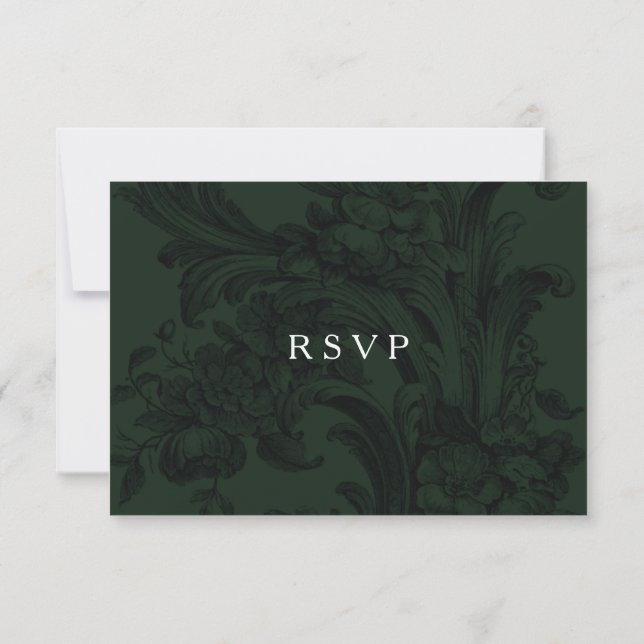 Opções de refeições RSVP w decorativas vitorianas  (Verso)