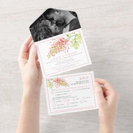 Opções de RSVP de casamento floral de aquarela Gre