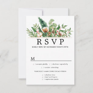 Opções de RSVP de RSVP de Casamento no inverno Hol